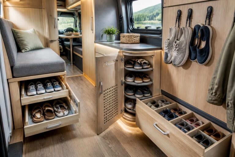 Comment optimiser le rangement des chaussures dans un camping car
